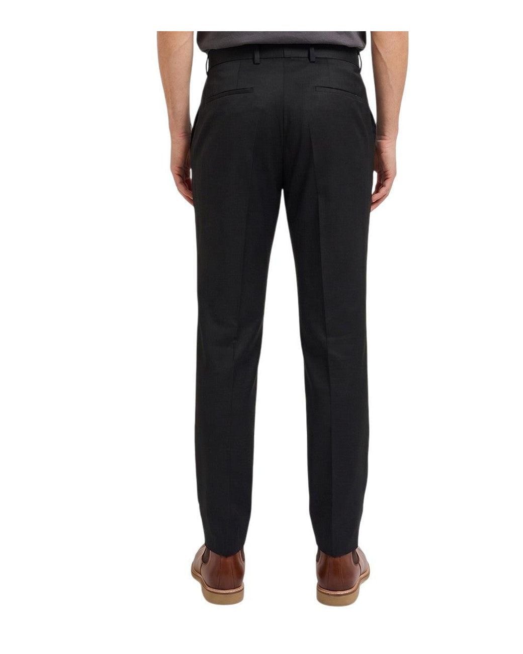 Boss Black Flat Front Pants for men