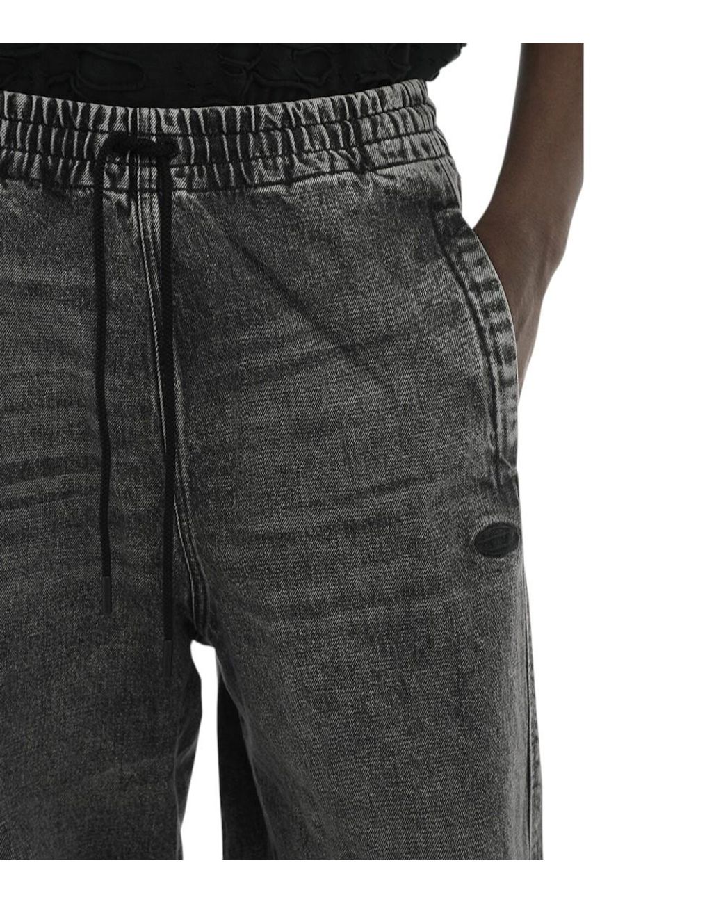 DIESEL Black Drawstring Jeans for men
