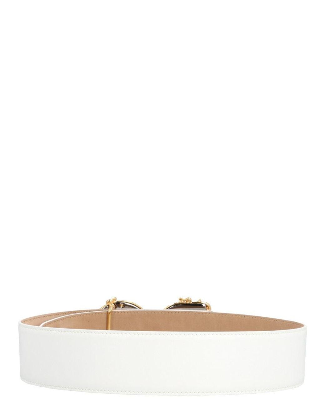 Dolce & Gabbana White 'Dg Barocco' Belt