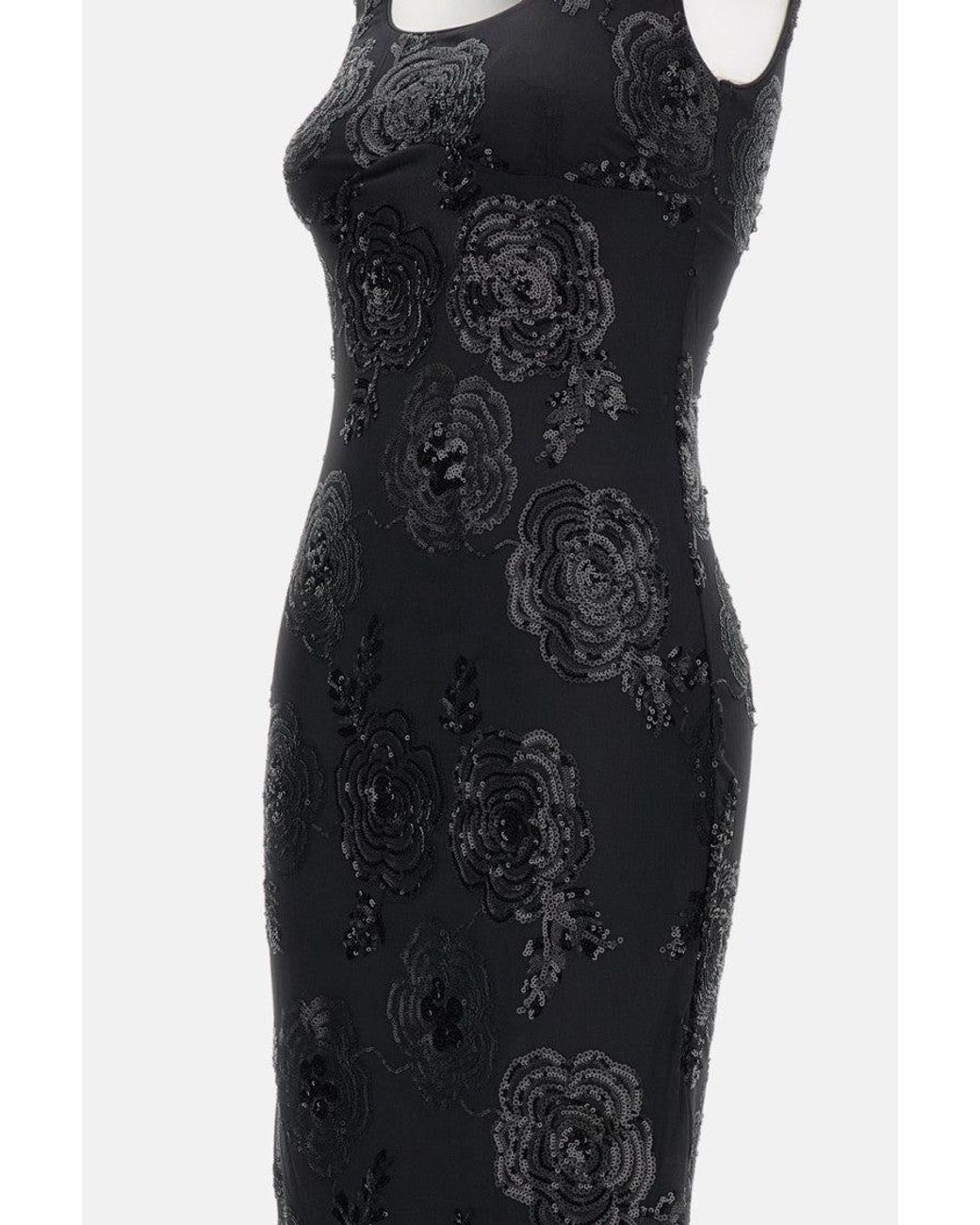 ROTATE BIRGER CHRISTENSEN Black Maxi Dress With Beads