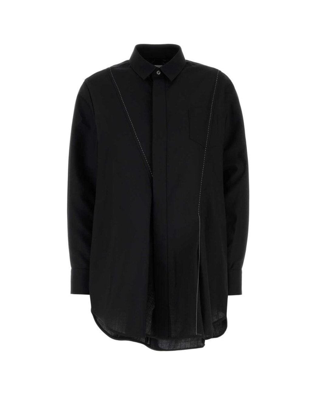 Sacai Black Long Sleeve Shirt