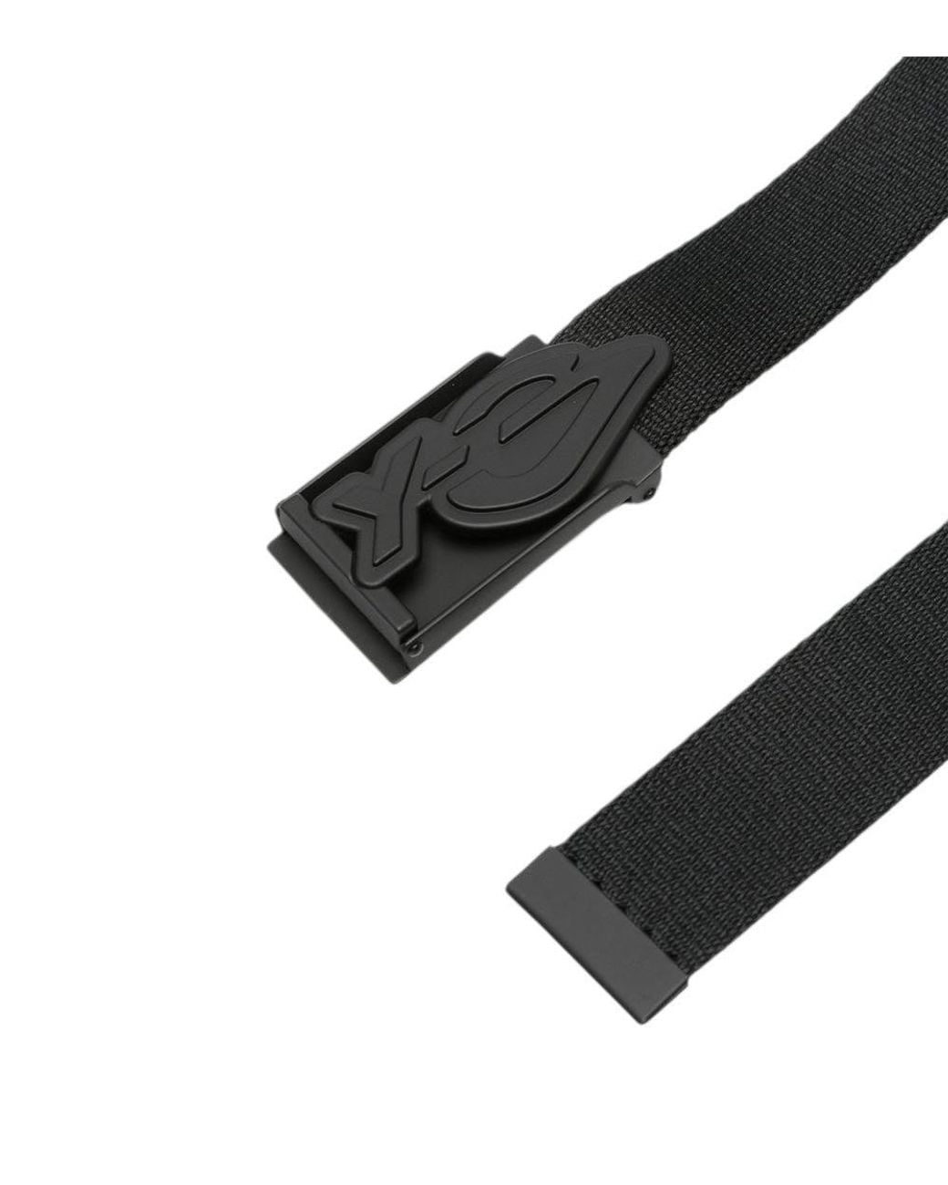 Y-3 Black Logo Buckle Belt for men