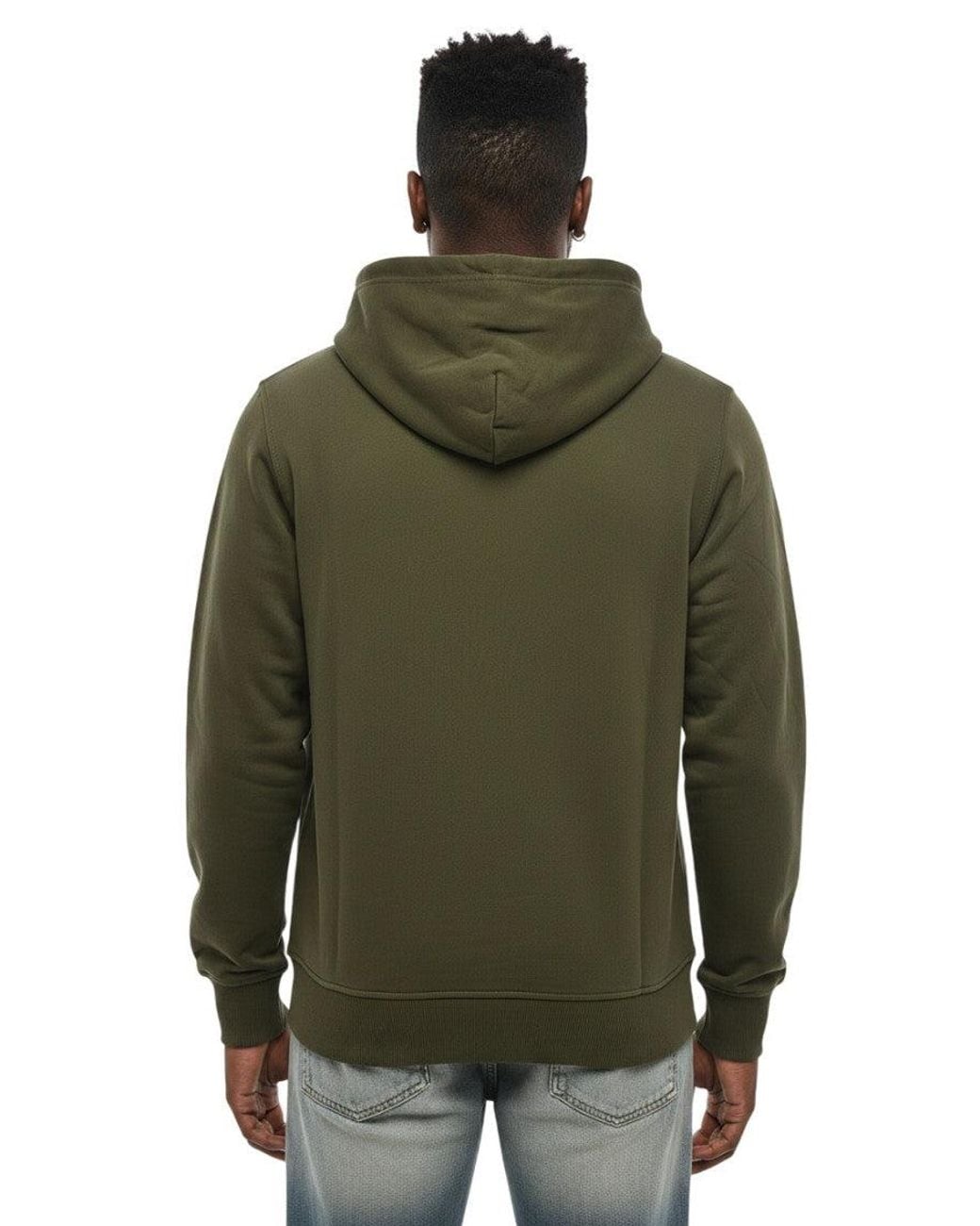 DIESEL Green Graphic Logo Hoodie for men