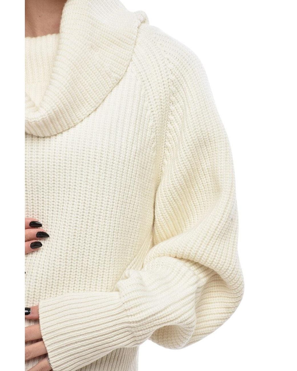 Sa Su Phi Blue Knitted Cowl Neck Sweater