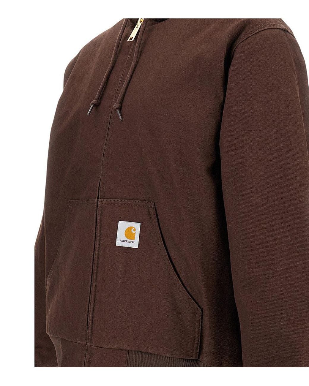 Carhartt Brown Zip Up Hood Jacket for men
