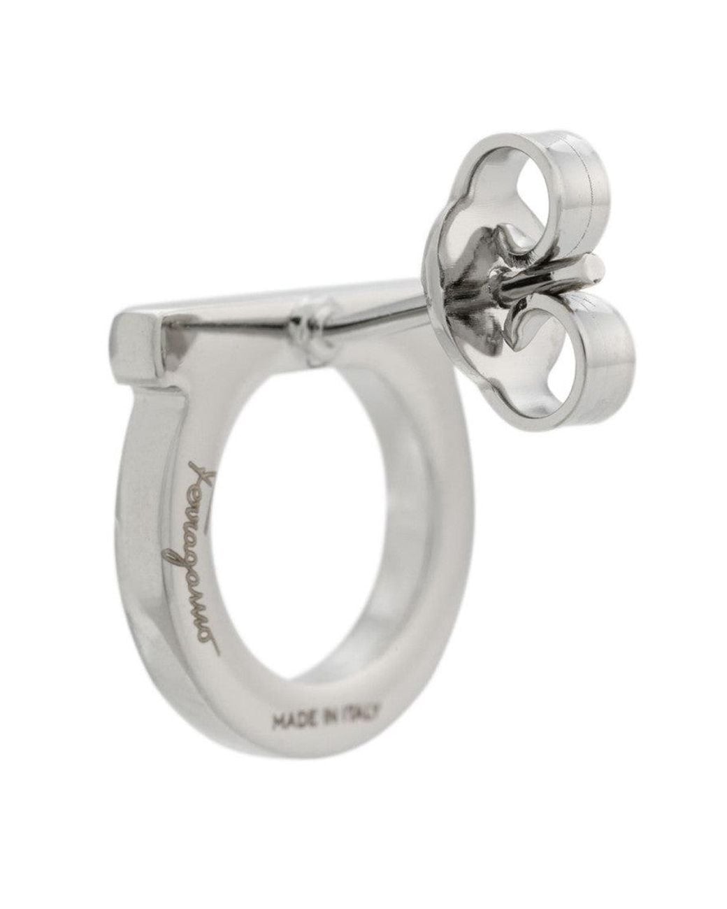Ferragamo Metallic Gancini Logo Stud Earrings