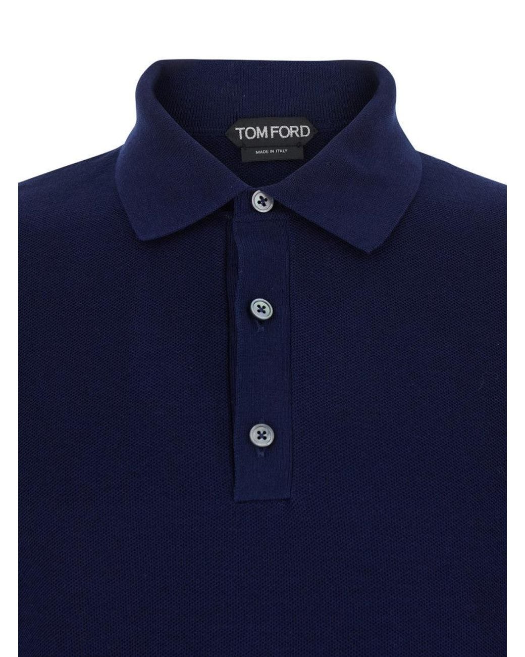 Tom Ford Blue Shirt Collar Polo for men