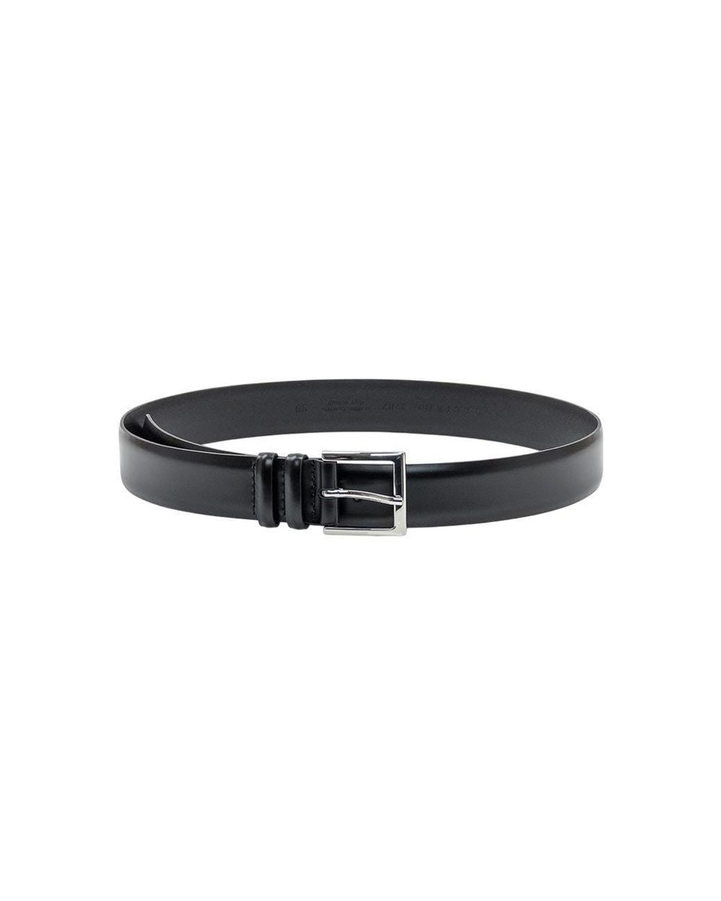 Orciani Black Solid Buckle Belt for men