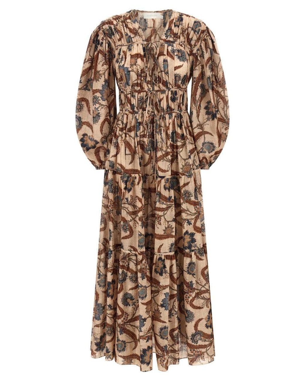 Zimmermann Natural Ascension Tie Billow Maxi' Dress