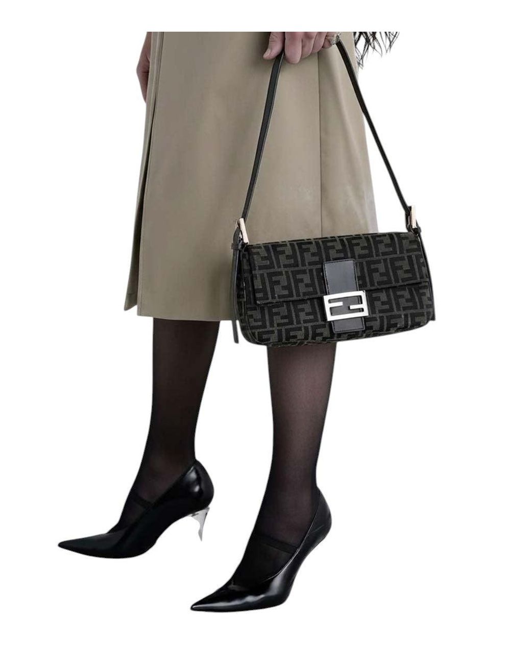 Fendi Black Logo Medium Shoulder Bag
