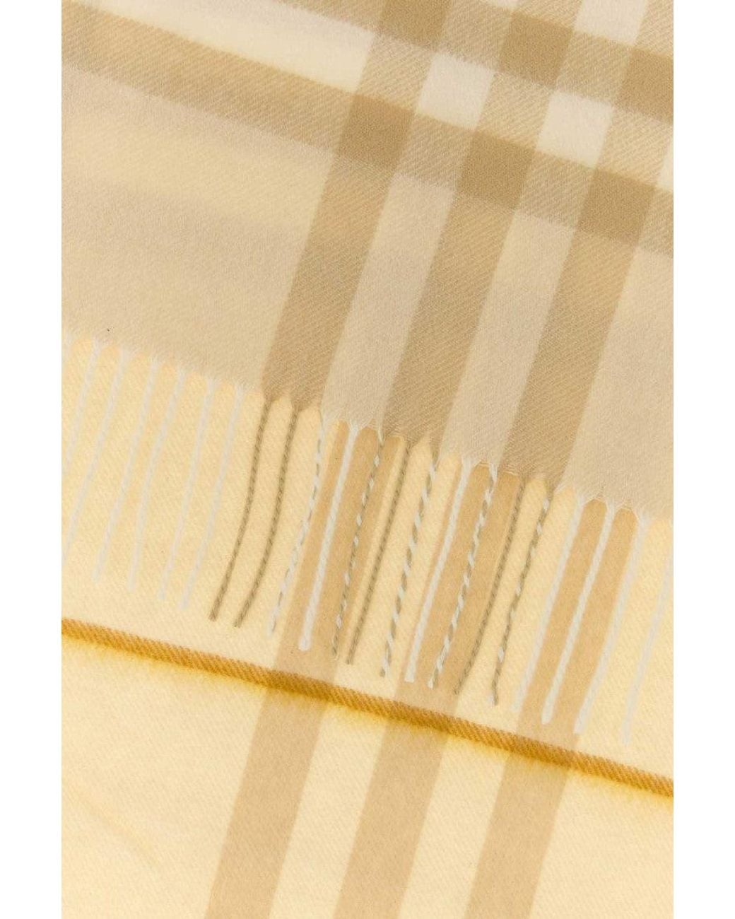 Burberry Check Pattern Scarf in Natural | Lyst UK