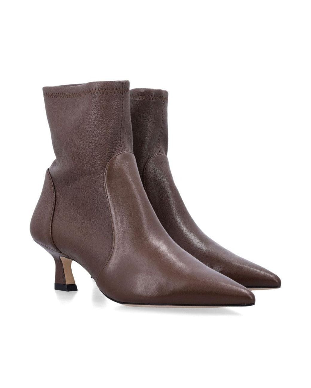 Stuart Weitzman Brown Leather Ankle Boots