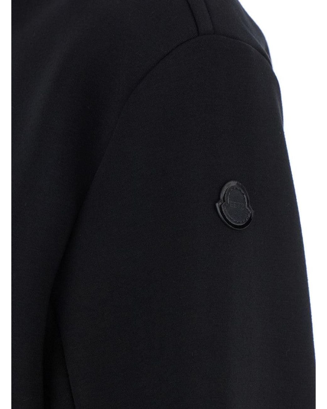 Moncler Blue Solid Mock Collar Sweater