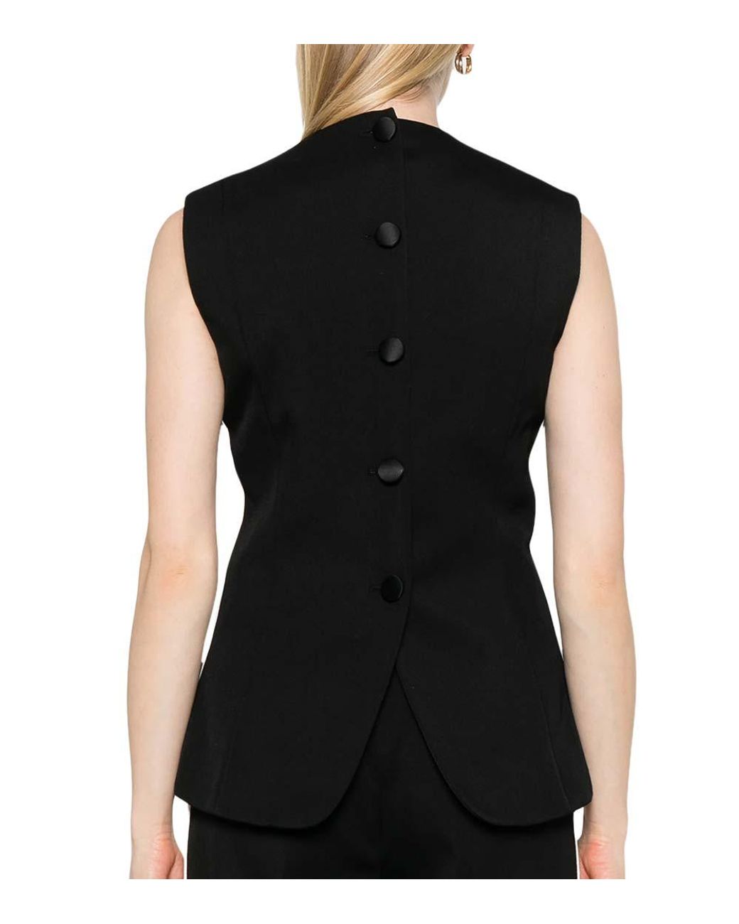 MERYLL ROGGE Black Solid Round Neck Top