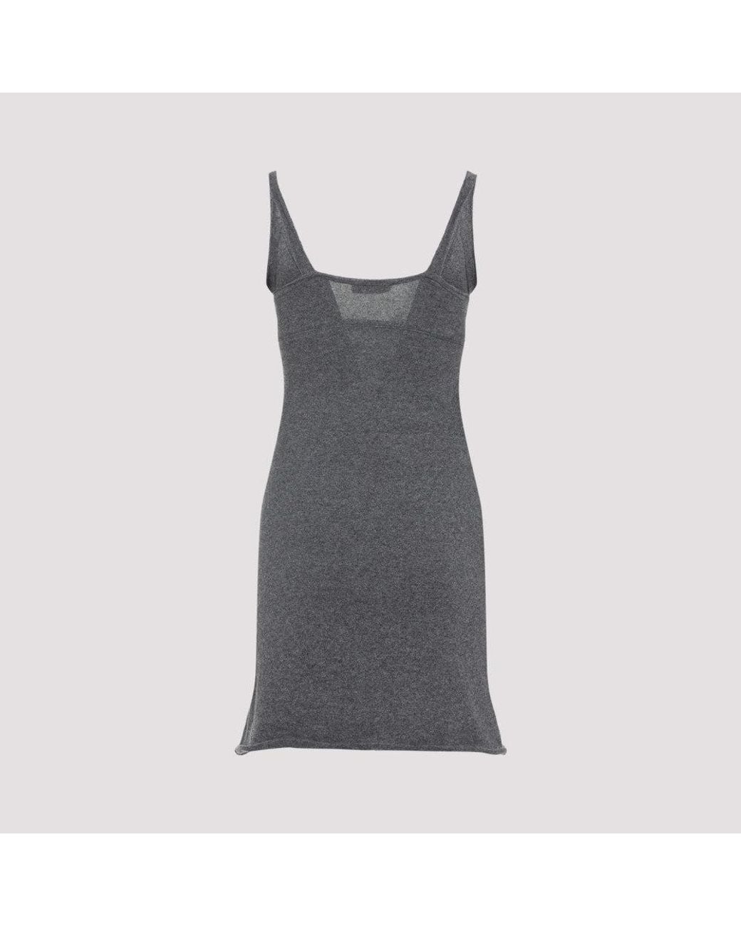 Miu Miu Gray Cashmere Mini Dress