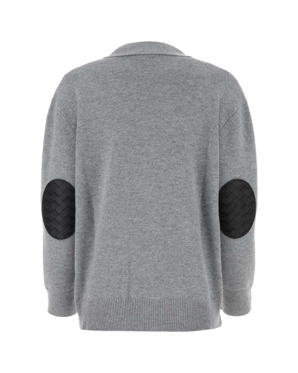 Bottega Veneta Gray Light V Neck Sweater