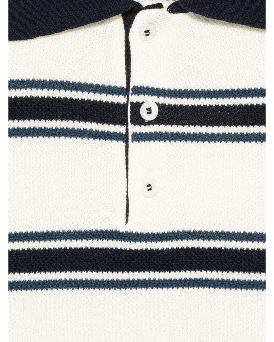 DUNST Gray Stripes Shirt Collar Polo