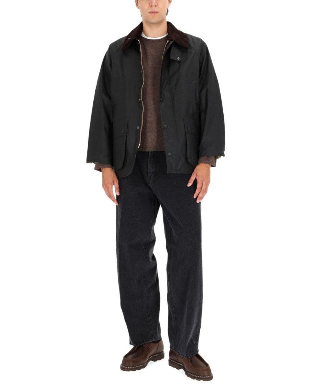 Barbour Black Solid Shirt Collar Jacket for men