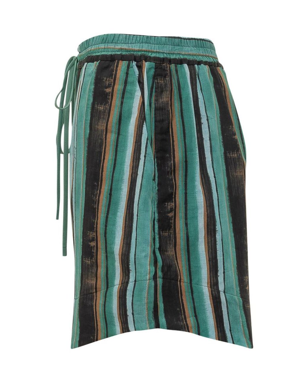 Pinko Green Stripes Shorts