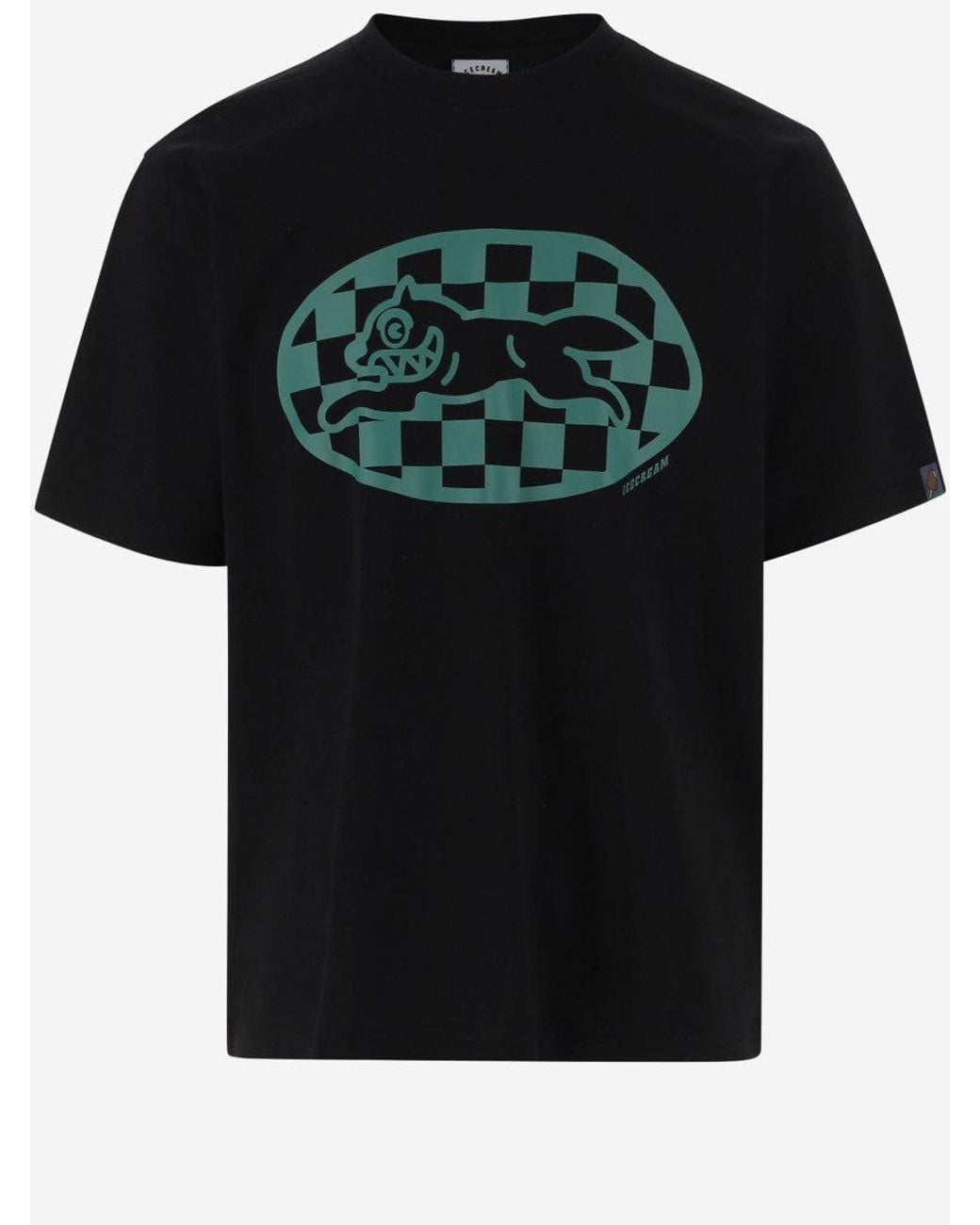 ICECREAM Black Crewneck Logo T-Shirt for men