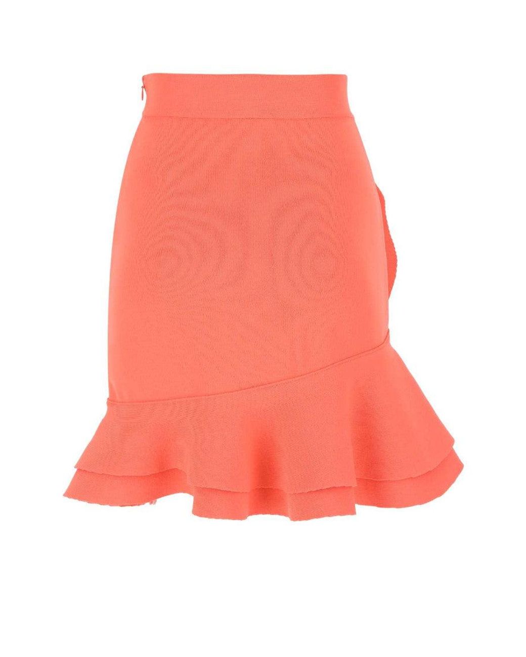McQueen Pink Stretch Viscose Blend Mini Skirt