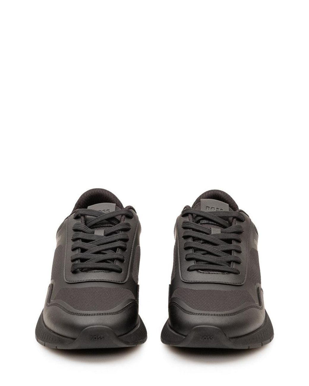 Boss Black Lace-Up Sneakers for men