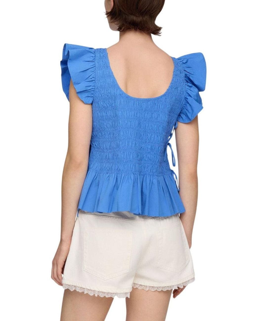 Ganni Blue Round Neck Top