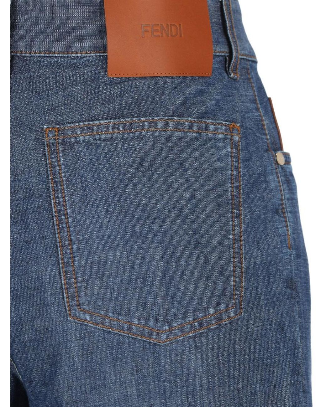 Fendi Blue Flared Flat Front Pants