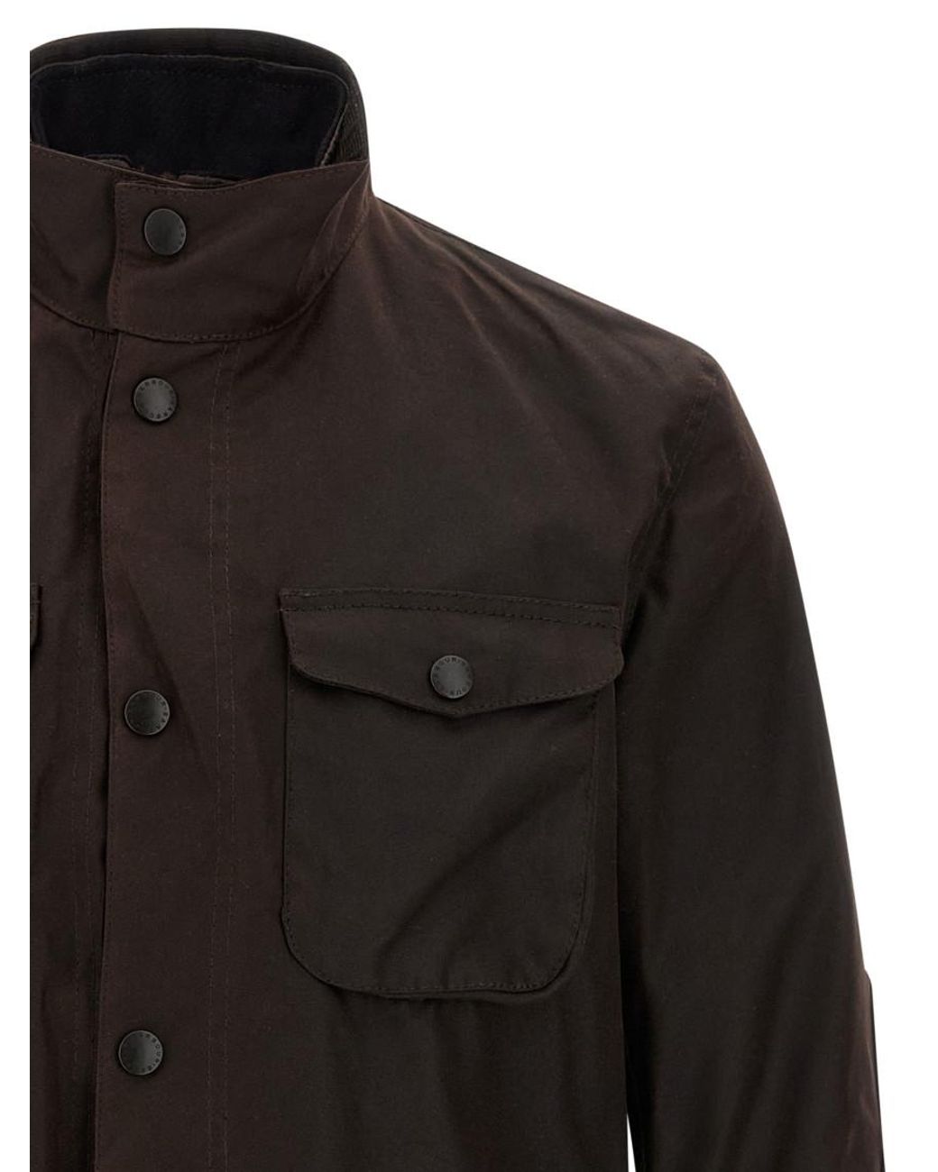 Barbour Black Solid Mock Collar Jacket for men