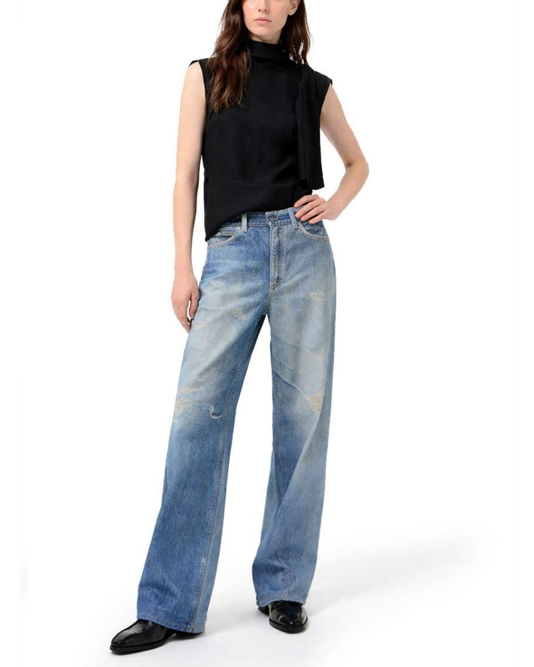 Our Legacy Blue Denim Loose High Rise Jeans