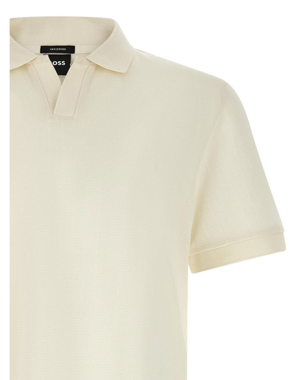 Boss White Off Solid Polo for men