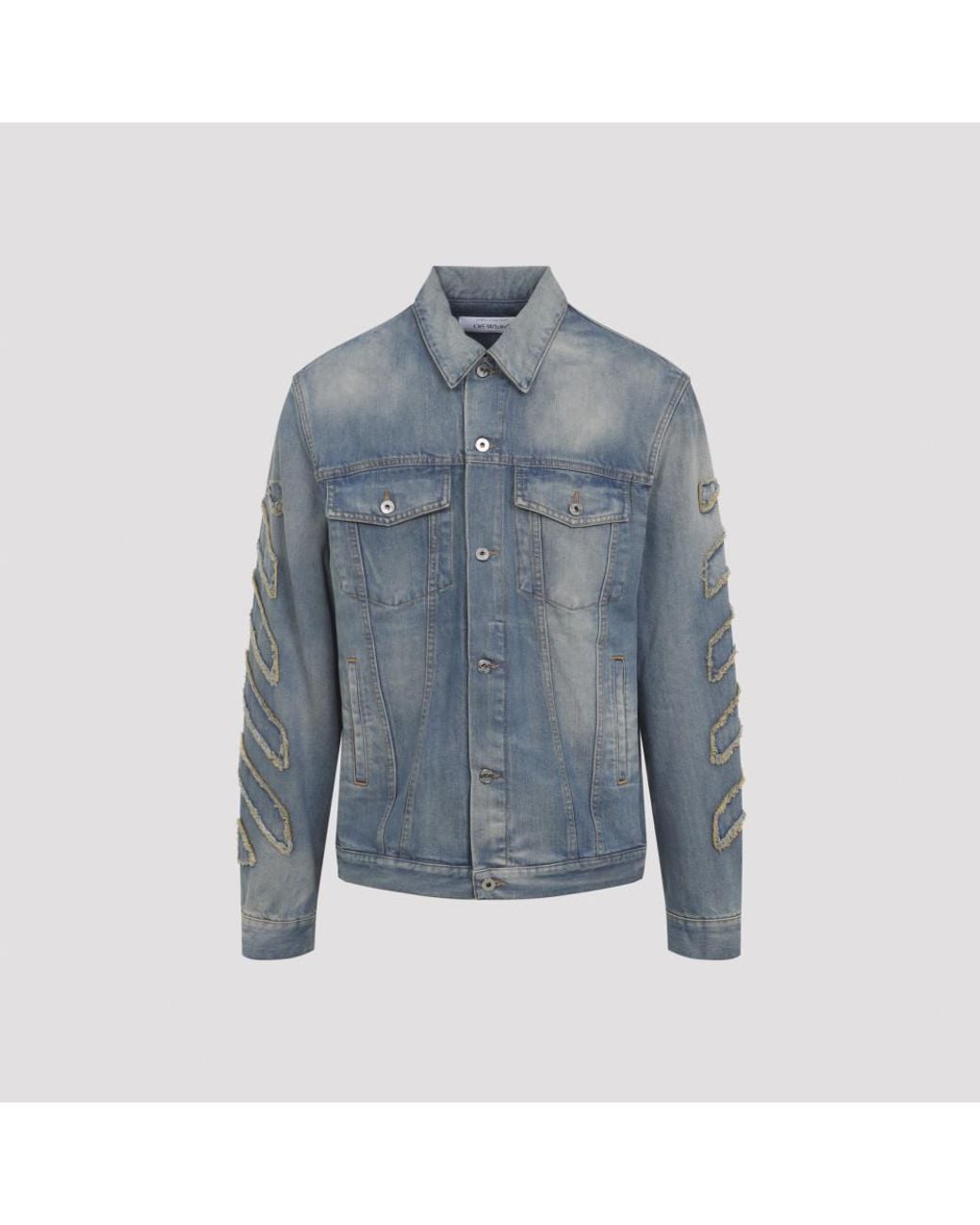Off-White c/o Virgil Abloh Blue Patch Skate Cotton Jacket for men