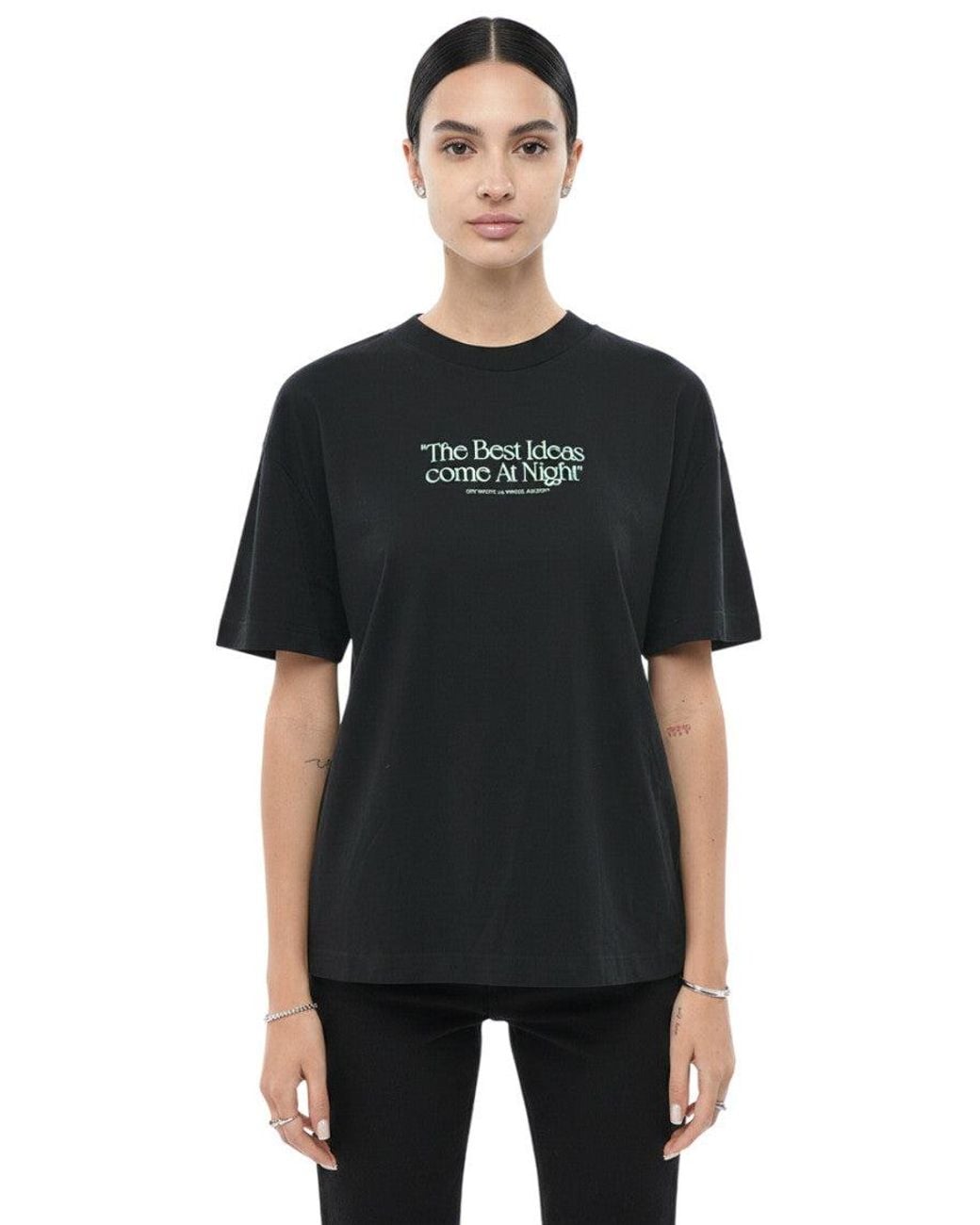 Off-White c/o Virgil Abloh Black Graphic Crew Neck T-Shirt