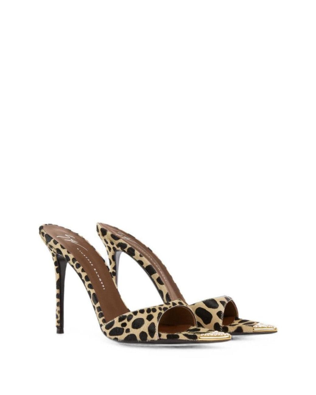 Giuseppe Zanotti Metallic Print Slip On Heels