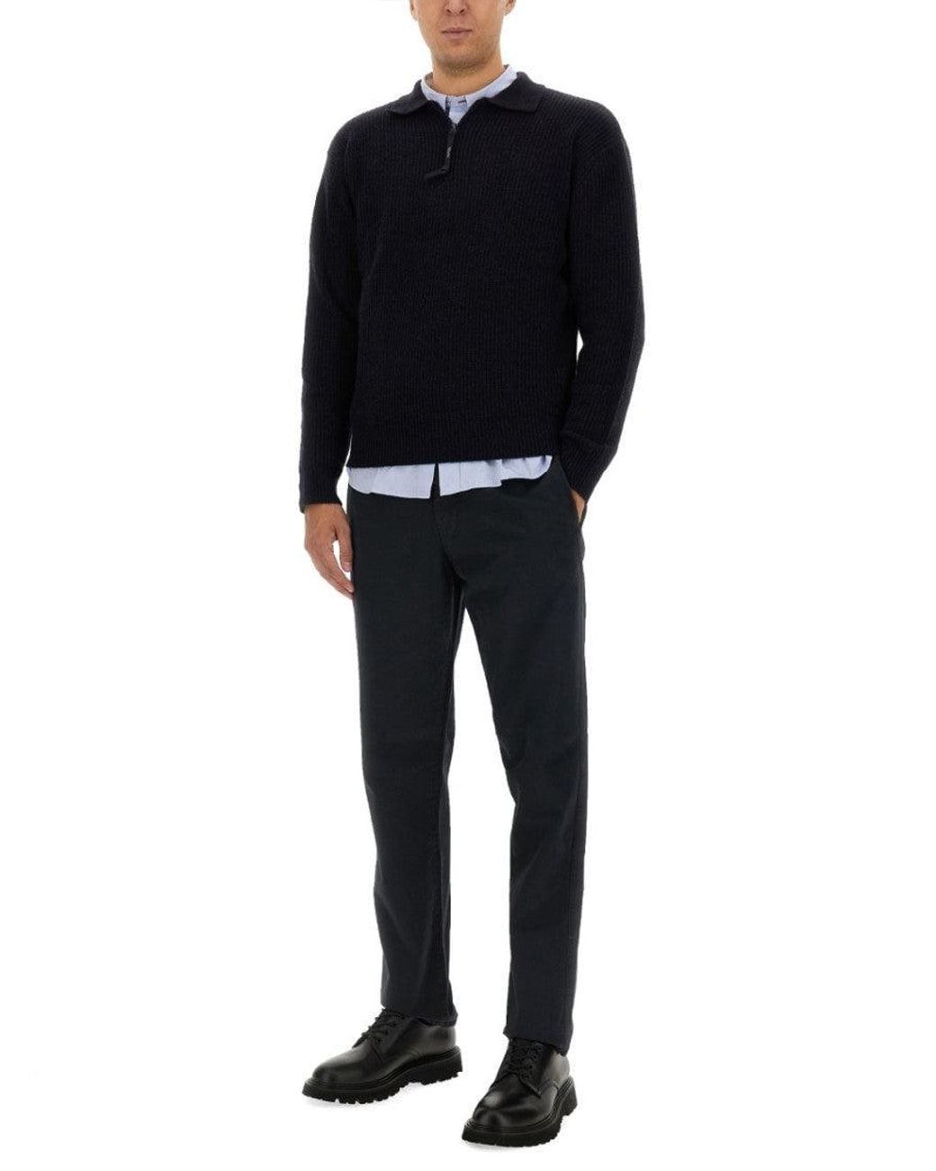 Aspesi Blue Wool Jersey for men