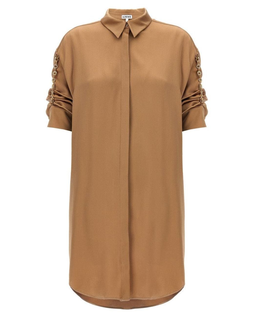 Loewe Brown Chain Chemisier Dress