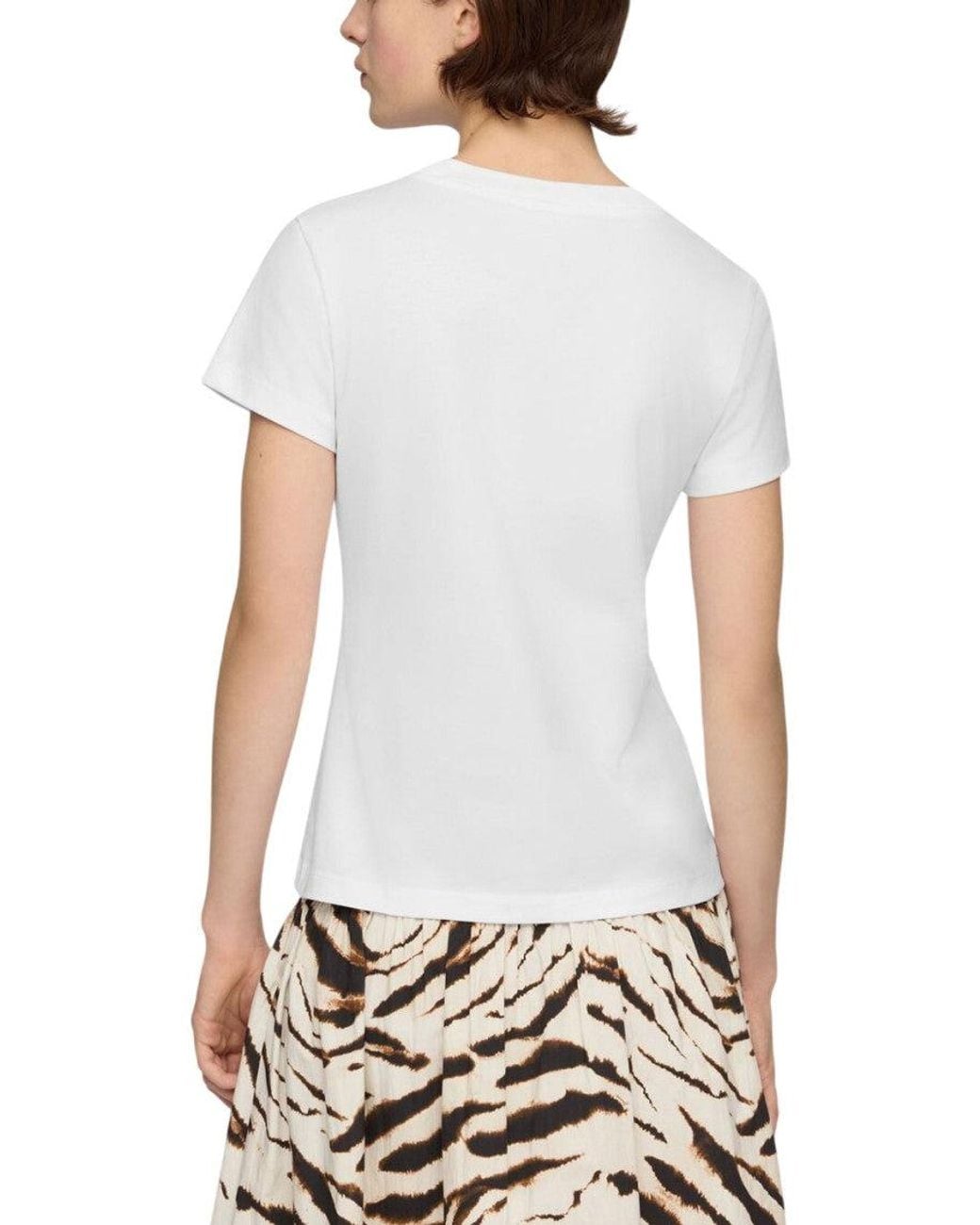 Ganni White Graphic Crew Neck T-Shirt