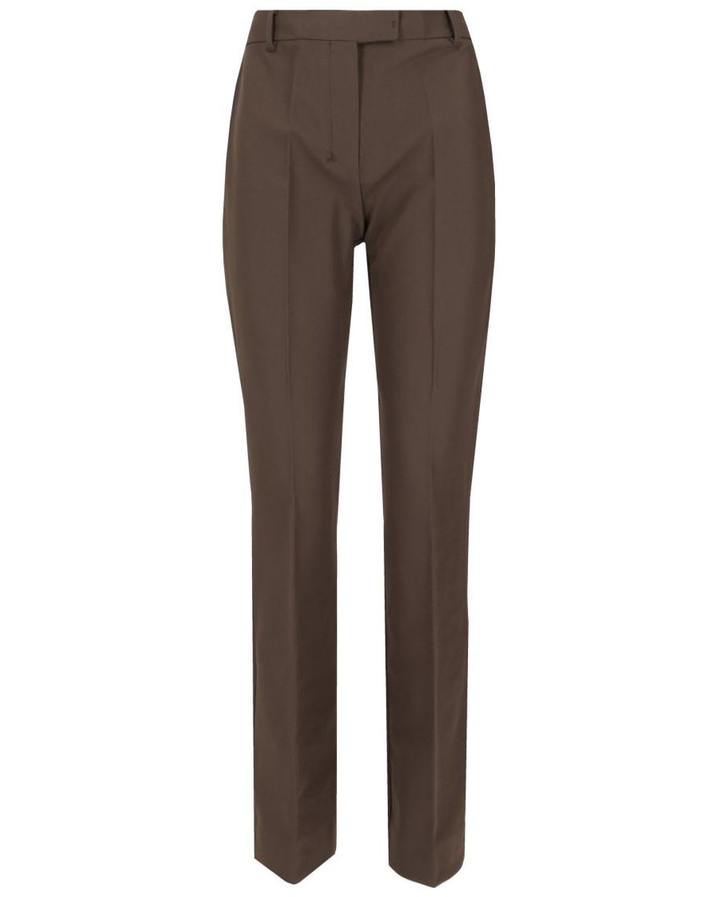 Max Mara Brown Regular Flat Front Pant