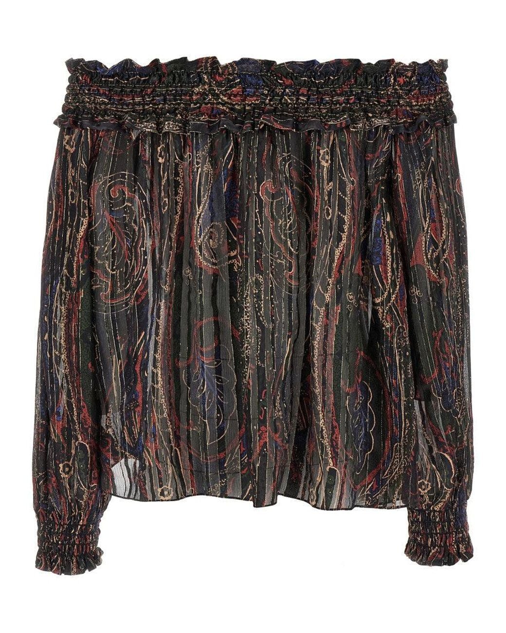 Saint Laurent Black Smock Stitch Blouse