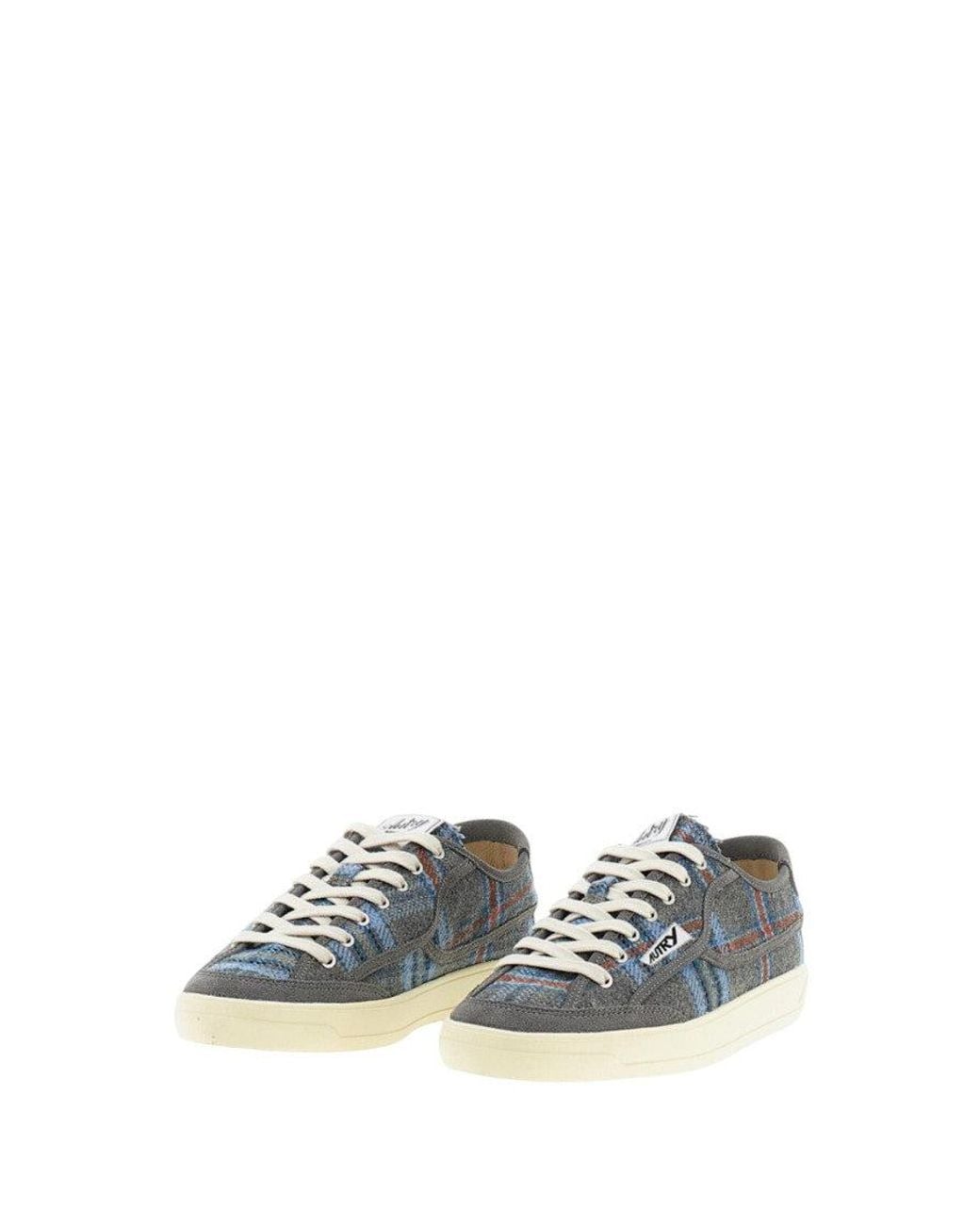 Autry Blue Checks Super Vintage Sneakers for men