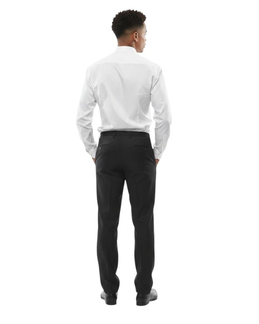 Corneliani Black Flat Front Pants for men