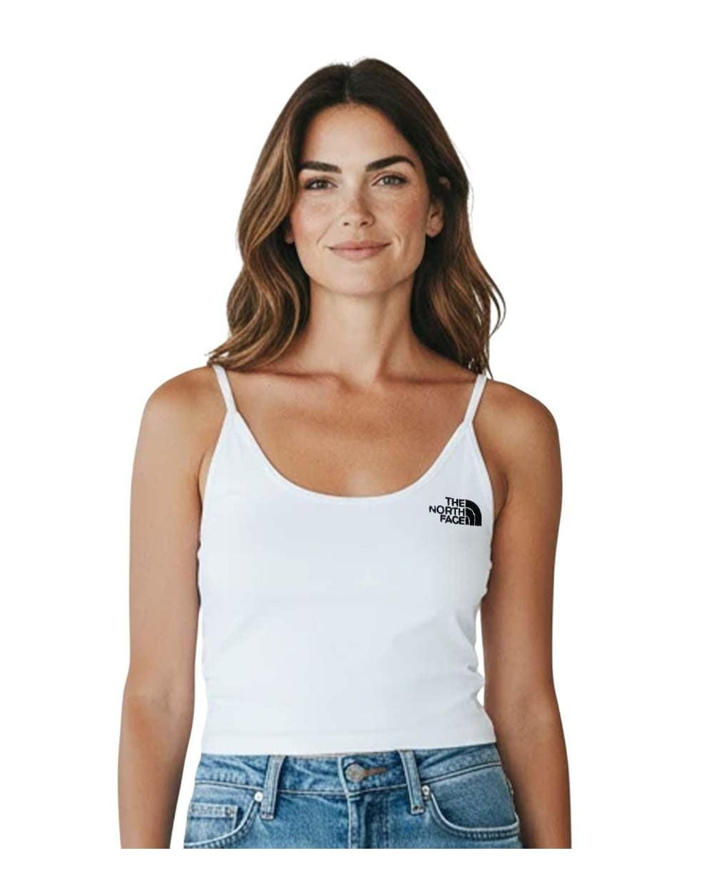 The North Face White Logo Scoop Neck Top