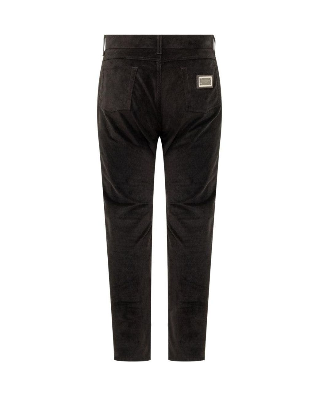 Dolce & Gabbana Black Regular Flat Front Pants for men