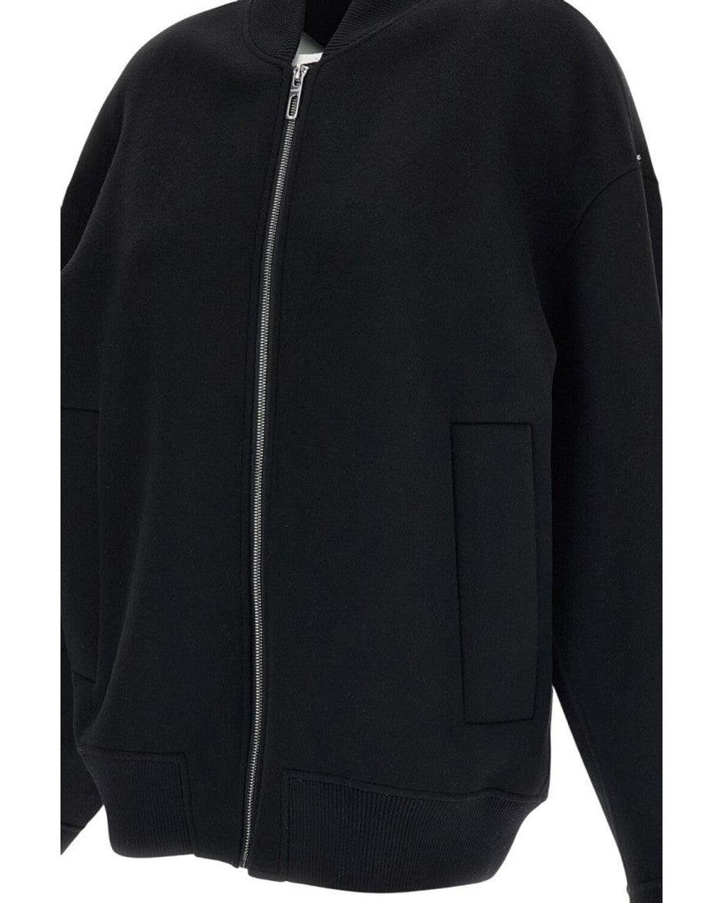 Sportmax Blue Solid Mock Collar Jacket