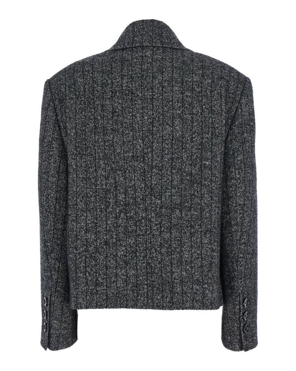 Dolce & Gabbana Black Textured Notched Lapel Blazer