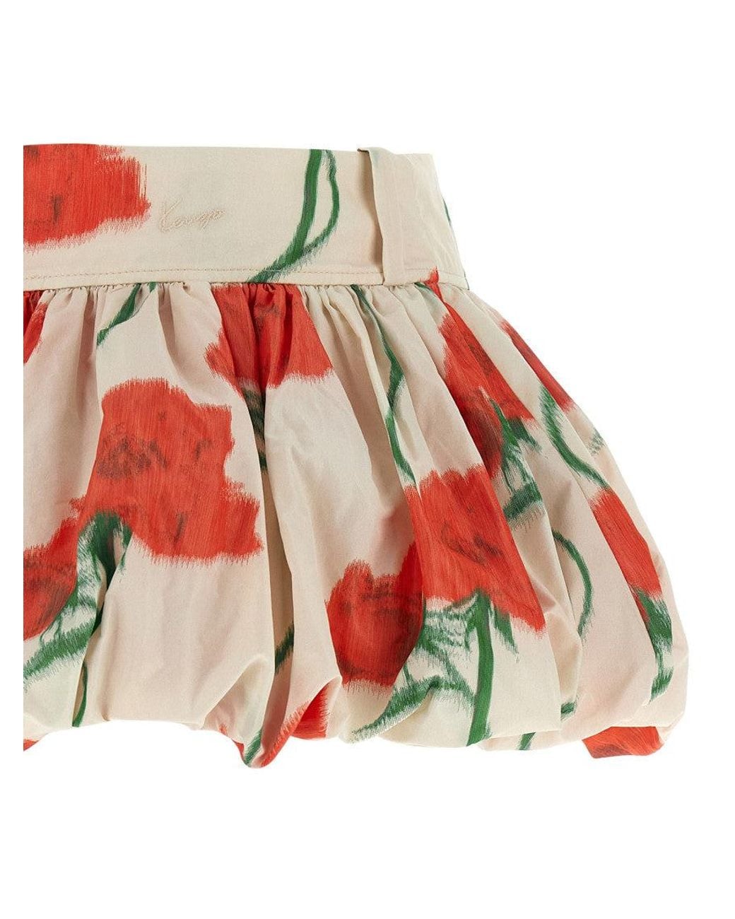 KENZO Red Floral Taffeta Skirt