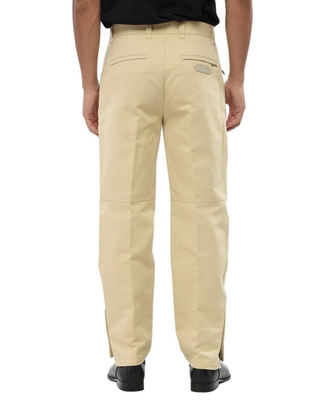 Lanvin Natural Flat Front Pants for men