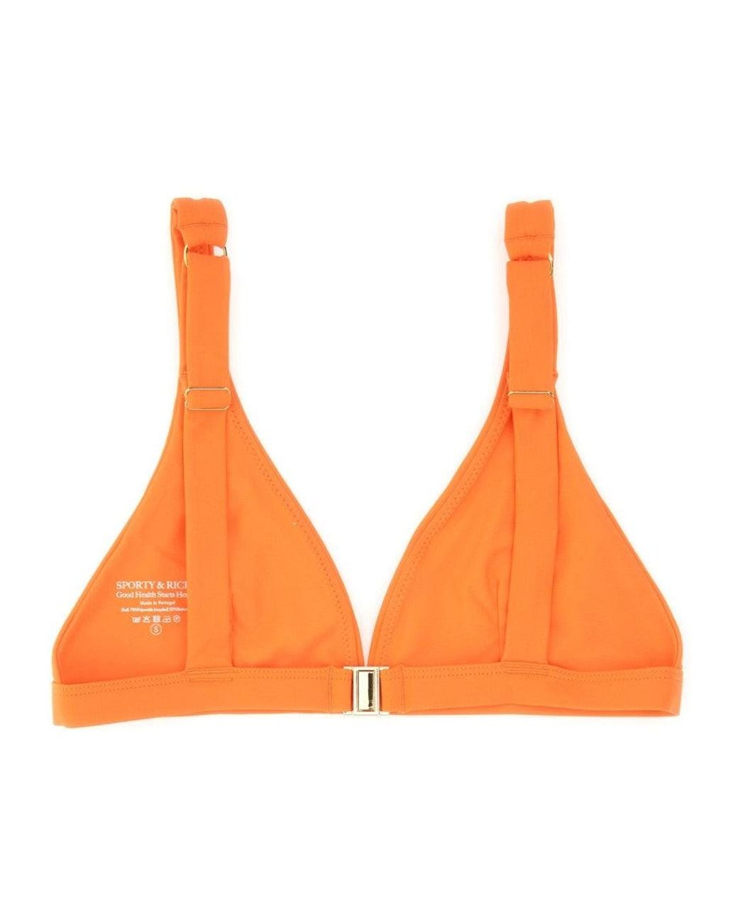 Sporty & Rich Orange Logo Bikini Top Swimwear
