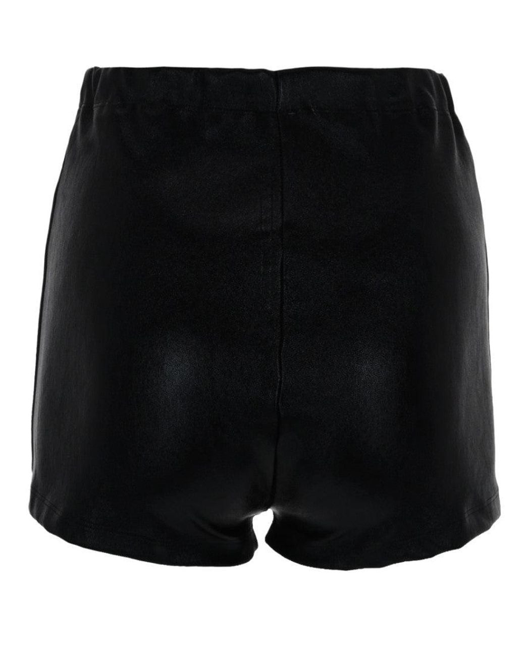 Rick Owens Black Shorts Dirt Bolan Cut-Off Leather Cotton Spandex