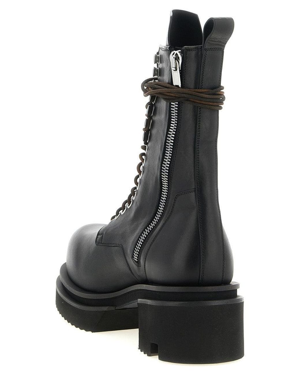 Rick Owens Black Lace-Up Bogun Boots for men